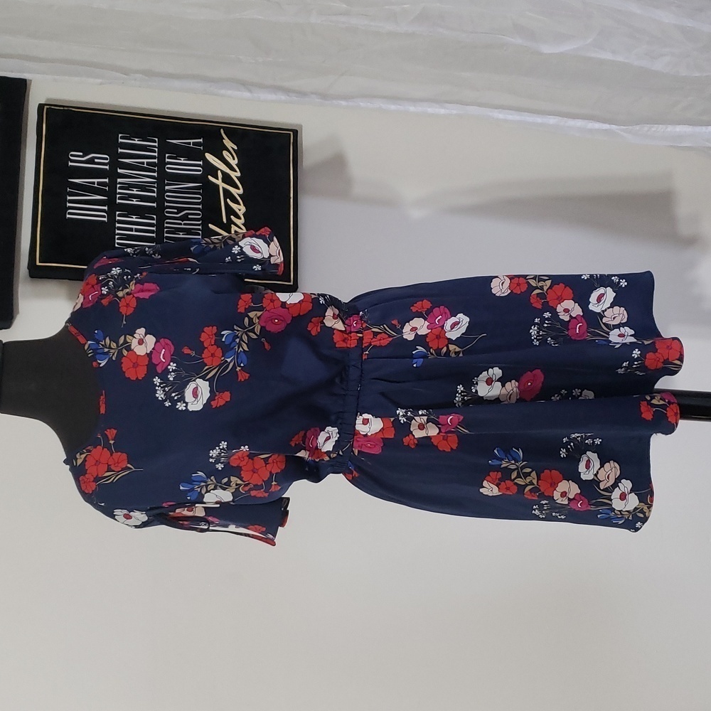 Popsugar blue floral dress size Medium #060